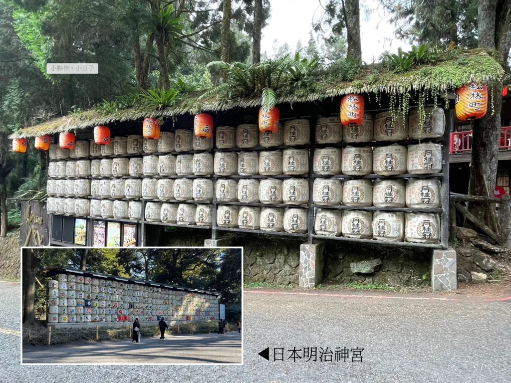 月桂冠清酒壺，有點像日本明治神宮景象。