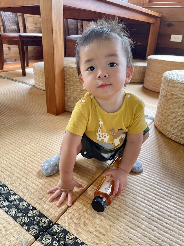 帶一歲幼兒前往卓也小屋，室內榻榻米照。