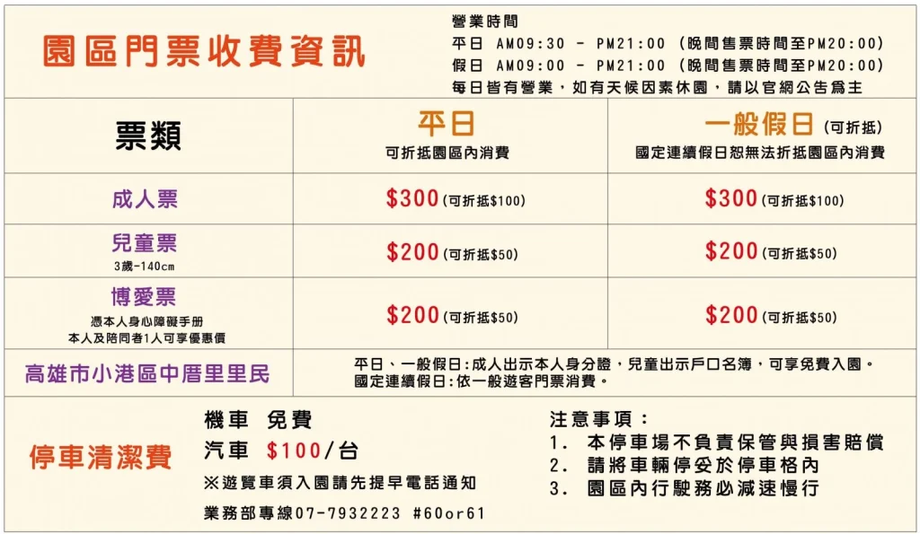 淨園農場門票收費資訊。